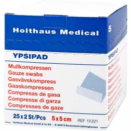 MULLKOMPRESSEN Ypsipad 5x5 cm sterili 8 reizes, 25X2 gab