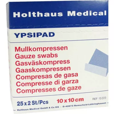 MULLKOMPRESSEN Ypsipad 10x10 cm sterils 8 reizes, 25X2 gab