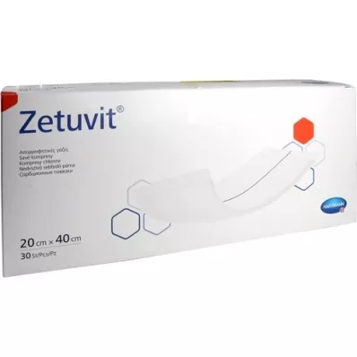 ZETUVIT Absorbējoši nesterili 20x40 cm, 30 gab