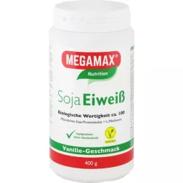 MEGAMAX Sojas proteīna vaniļas pulveris, 400 g