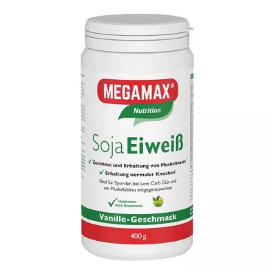MEGAMAX Sojas proteīna vaniļas pulveris, 400 g MEGAMAX Sojas proteīna vaniļas pulveris, 400 g