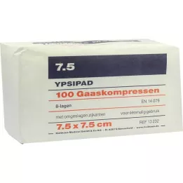 MULLKOMPRESSEN Ypsipad 7,5x7,5 cm nesterilizēts 8x, 100 gab