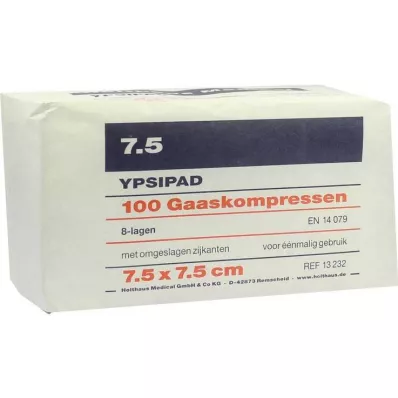 MULLKOMPRESSEN Ypsipad 7,5x7,5 cm nesterilizēts 8x, 100 gab MULLKOMPRESSEN Ypsipad 7,5x7,5 cm nesterilizēts 8x, 100 gab