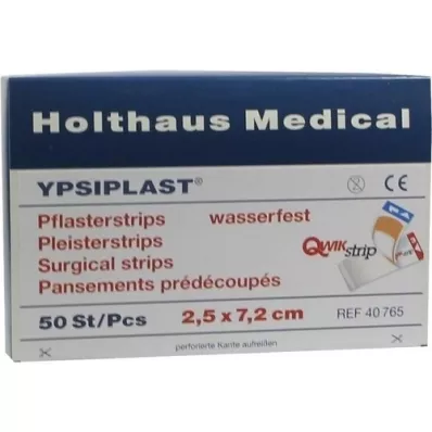 PFLASTERSTRIPS Ypsiplast ūdensizturīgs 2,5x7,2 cm, 50 gab