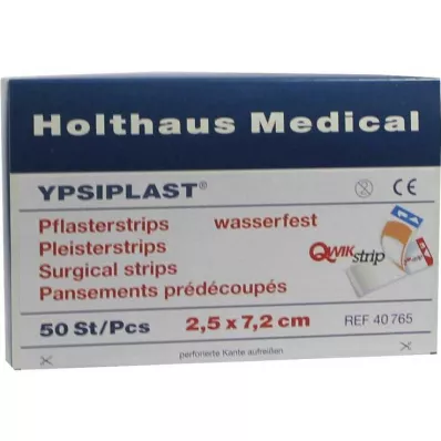 PFLASTERSTRIPS Ypsiplast ūdensizturīgs 2,5x7,2 cm, 50 gab PFLASTERSTRIPS Ypsiplast ūdensizturīgs 2,5x7,2 cm, 50 gab