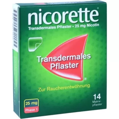 NICORETTE TX 25 mg plāksteris, 14 gab