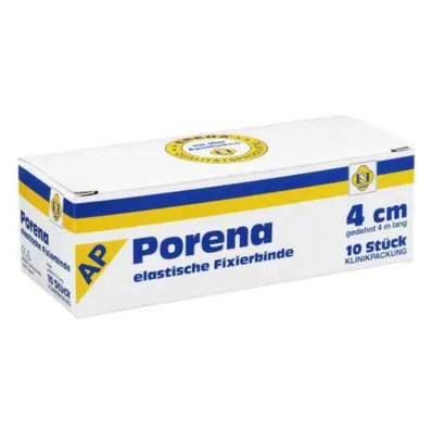 PORENA Elastīgs marles pārsējs 4 cm, balts, bez cello, 10 gab