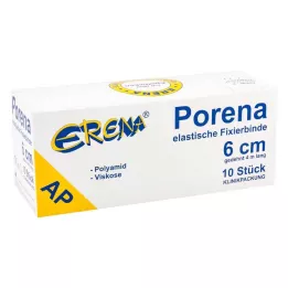 PORENA Elastīgs marles pārsējs 6 cm, balts, bez cello, 10 gab