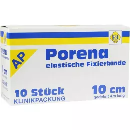 PORENA Elastīgs marles pārsējs 10 cm, balts, bez cello, 10 gab