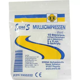 ERENA Marles kompress 5x5 cm sterils 8 reizes, 5X2 gab