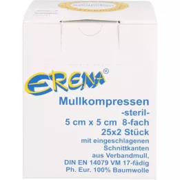 ERENA Marles kompress 5x5 cm sterils 8 reizes, 25X2 gab
