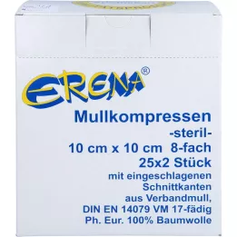 ERENA Marles kompress 10x10 cm sterils 8 reizes, 25X2 gab