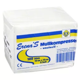 ERENA Marles kompress 10x10 cm, nesterils, 8 reizes, 100 gab