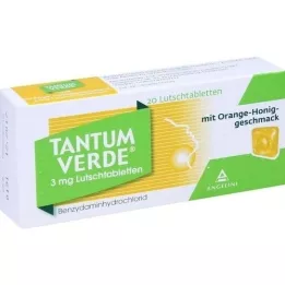 TANTUM VERDE 3 mg pastilas ar apelsīnu un medus garšu, 20 gab