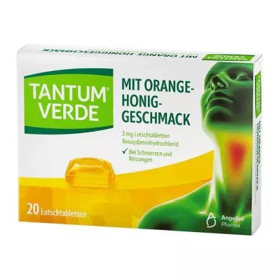 TANTUM VERDE 3 mg pastilas ar apelsīnu un medus garšu, 20 gab TANTUM VERDE 3 mg pastilas ar apelsīnu un medus garšu, 20 gab