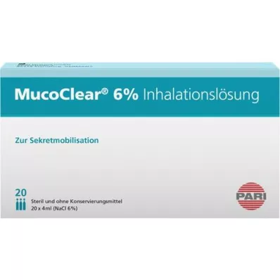 MUCOCLEAR 6% NaCl inhalācijas šķīdums, 20X4 ml