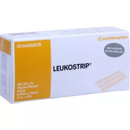 LEUKOSTRIP Rētas šuves sloksnes 6,4x76 mm kaste, 50X3 gab