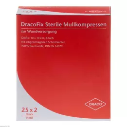 DRACOFIX PEEL Kompresi 10x10 cm sterili 8 reizes, 25X2 gab