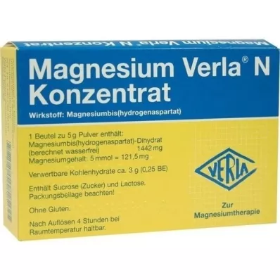 MAGNESIUM VERLA N Koncentrāts iekšķīgai lietošanai, 20 gab