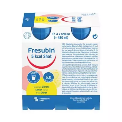 FRESUBIN 5 kcal SHOT Citronu šķīdums, 4X120 ml