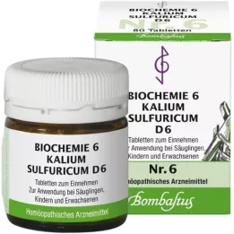BIOCHEMIE 6 Potassium sulfuricum D 6 tabletes, 80 gab