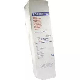 Topper 12 komprese nesterila 10x10 cm, 200 gab