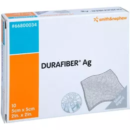 DURAFIBER Ag 5x5 cm pārsējs, 10 gab