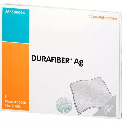DURAFIBER Ag 15x15 cm pārsējs, 5 gab