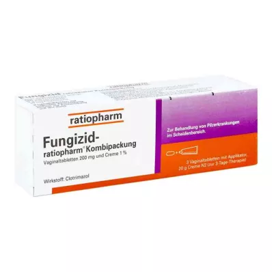 FUNGIZID-ratiopharm 3 vag. tabletes + 20g krēma, 1 iepakojums FUNGIZID-ratiopharm 3 vag. tabletes + 20g krēma, 1 iepakojums
