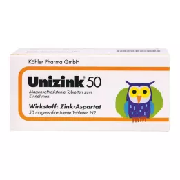 UNIZINK 50 apvalkotās tabletes, 50 gab
