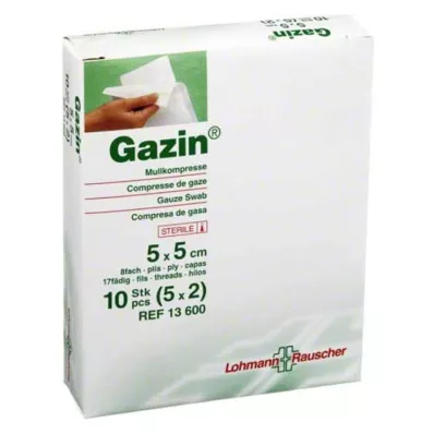 GAZIN Marle 5x5 cm sterila 8 reizes, 5X2 gab GAZIN Marle 5x5 cm sterila 8 reizes, 5X2 gab