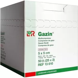 GAZIN Marle 5x5 cm sterila 8 reizes, 25X2 gab