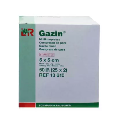 GAZIN Marle 5x5 cm sterila 8 reizes, 25X2 gab GAZIN Marle 5x5 cm sterila 8 reizes, 25X2 gab