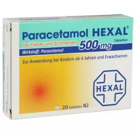 PARACETAMOL 500 mg HEXAL pret drudzi un sāpēm Tabletes, 20 gab