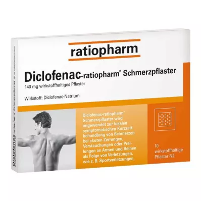 DICLOFENAC-ratiopharm pretsāpju plāksteri, 10 gab DICLOFENAC-ratiopharm pretsāpju plāksteri, 10 gab