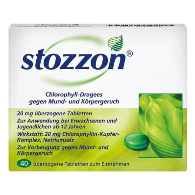 STOZZON Hlorofila apvalkotās tabletes, 40 gab
