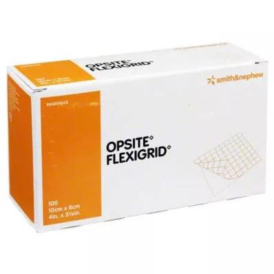 OPSITE Flexigrid caurspīdīgs brūču pārsējs 8x10 cm sterils, 100 gab