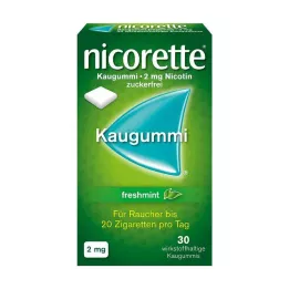 NICORETTE 2 mg svaigu piparmētru košļājamā gumija, 30 gab