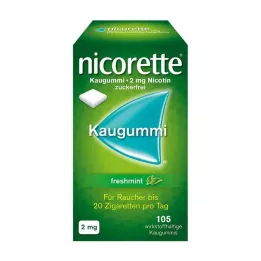 NICORETTE 2 mg svaigu piparmētru košļājamā gumija, 105 gab