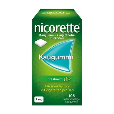 NICORETTE 2 mg svaigu piparmētru košļājamā gumija, 105 gab NICORETTE 2 mg svaigu piparmētru košļājamā gumija, 105 gab