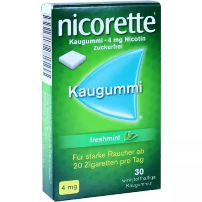 NICORETTE 4 mg svaigu piparmētru košļājamā gumija, 30 gab