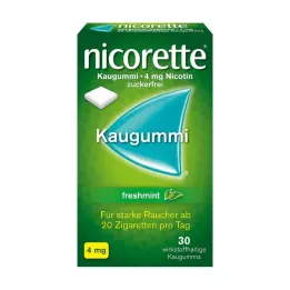 NICORETTE 4 mg svaigu piparmētru košļājamā gumija, 30 gab