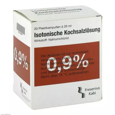 KOCHSALZLÖSUNG 0,9% plastmasas amp.Fresenius, 20X20 ml