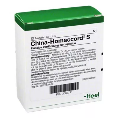 CHINA HOMACCORD S Ampulas, 10 gab