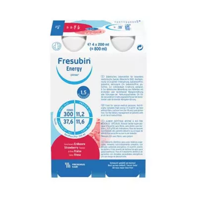 FRESUBIN ENERGY DRINK Zemeņu dzeramā pudele 6X4X200 ml