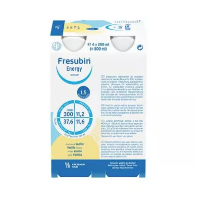 FRESUBIN ENERGY DRINK Vaniļas dzeramā pudele, 4X200 ml