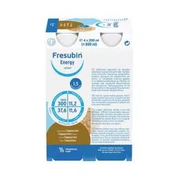 FRESUBIN ENERGY DRINK Kapučīno dzeramā pudele, 4X200 ml