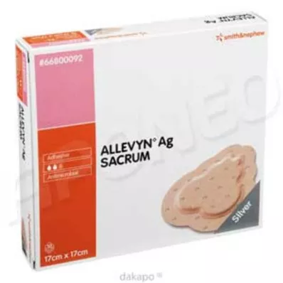 ALLEVYN Ag Sacrum 17x17 cm brūču pārsējs, 10 gab