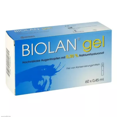 BIOLAN Gēla acu pilieni, 60X0,45 ml BIOLAN Gēla acu pilieni, 60X0,45 ml