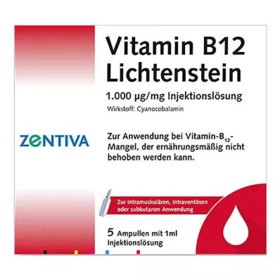 VITAMIN B12 1 000 μg Lihtenšteina ampulas, 5X1 ml